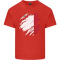 Torn Malta Flag Maltese Day Football Kids T-Shirt Childrens Red