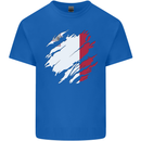 Torn Malta Flag Maltese Day Football Kids T-Shirt Childrens Royal Blue