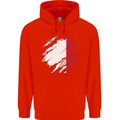 Torn Malta Flag Maltese Day Football Mens 80% Cotton Hoodie Bright Red
