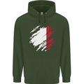Torn Malta Flag Maltese Day Football Mens 80% Cotton Hoodie Forest Green