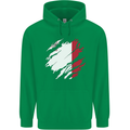 Torn Malta Flag Maltese Day Football Mens 80% Cotton Hoodie Irish Green