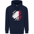 Torn Malta Flag Maltese Day Football Mens 80% Cotton Hoodie Navy Blue
