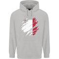 Torn Malta Flag Maltese Day Football Mens 80% Cotton Hoodie Sports Grey