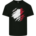 Torn Malta Flag Maltese Day Football Mens Cotton T-Shirt Tee Top Black