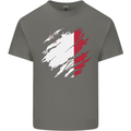 Torn Malta Flag Maltese Day Football Mens Cotton T-Shirt Tee Top Charcoal