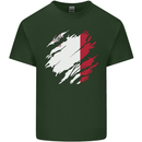 Torn Malta Flag Maltese Day Football Mens Cotton T-Shirt Tee Top Forest Green