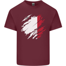 Torn Malta Flag Maltese Day Football Mens Cotton T-Shirt Tee Top Maroon