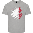 Torn Malta Flag Maltese Day Football Mens Cotton T-Shirt Tee Top Sports Grey