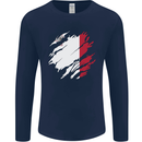 Torn Malta Flag Maltese Day Football Mens Long Sleeve T-Shirt Navy Blue