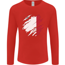 Torn Malta Flag Maltese Day Football Mens Long Sleeve T-Shirt Red