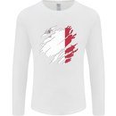 Torn Malta Flag Maltese Day Football Mens Long Sleeve T-Shirt White