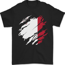 Torn Malta Flag Maltese Day Football Mens T-Shirt 100% Cotton Black