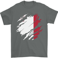 Torn Malta Flag Maltese Day Football Mens T-Shirt 100% Cotton Charcoal