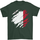 Torn Malta Flag Maltese Day Football Mens T-Shirt 100% Cotton Forest Green