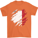 Torn Malta Flag Maltese Day Football Mens T-Shirt 100% Cotton Orange