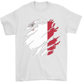 Torn Malta Flag Maltese Day Football Mens T-Shirt 100% Cotton White