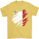 Torn Malta Flag Maltese Day Football Mens T-Shirt 100% Cotton Yellow