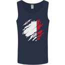 Torn Malta Flag Maltese Day Football Mens Vest Tank Top Navy Blue