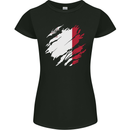 Torn Malta Flag Maltese Day Football Womens Petite Cut T-Shirt Black