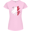 Torn Malta Flag Maltese Day Football Womens Petite Cut T-Shirt Light Pink