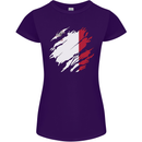 Torn Malta Flag Maltese Day Football Womens Petite Cut T-Shirt Purple