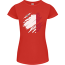 Torn Malta Flag Maltese Day Football Womens Petite Cut T-Shirt Red