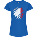 Torn Malta Flag Maltese Day Football Womens Petite Cut T-Shirt Royal Blue