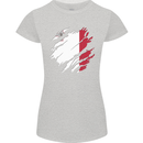 Torn Malta Flag Maltese Day Football Womens Petite Cut T-Shirt Sports Grey