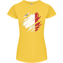 Torn Malta Flag Maltese Day Football Womens Petite Cut T-Shirt Yellow