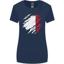 Torn Malta Flag Maltese Day Football Womens Wider Cut T-Shirt Navy Blue