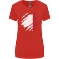 Torn Malta Flag Maltese Day Football Womens Wider Cut T-Shirt Red