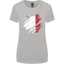 Torn Malta Flag Maltese Day Football Womens Wider Cut T-Shirt Sports Grey