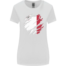 Torn Malta Flag Maltese Day Football Womens Wider Cut T-Shirt White