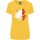 Torn Malta Flag Maltese Day Football Womens Wider Cut T-Shirt Yellow