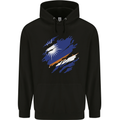 Torn Marshall Islands Flag Day Football Childrens Kids Hoodie Black
