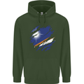 Torn Marshall Islands Flag Day Football Childrens Kids Hoodie Forest Green