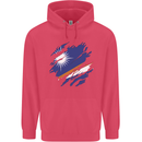 Torn Marshall Islands Flag Day Football Childrens Kids Hoodie Heliconia