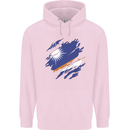 Torn Marshall Islands Flag Day Football Childrens Kids Hoodie Light Pink