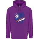 Torn Marshall Islands Flag Day Football Childrens Kids Hoodie Purple