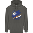 Torn Marshall Islands Flag Day Football Childrens Kids Hoodie Storm Grey