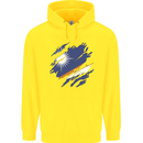 Torn Marshall Islands Flag Day Football Childrens Kids Hoodie Yellow