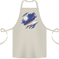 Torn Marshall Islands Flag Day Football Cotton Apron 100% Organic Natural