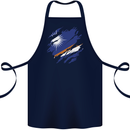 Torn Marshall Islands Flag Day Football Cotton Apron 100% Organic Navy Blue