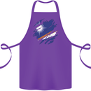 Torn Marshall Islands Flag Day Football Cotton Apron 100% Organic Purple