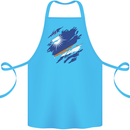 Torn Marshall Islands Flag Day Football Cotton Apron 100% Organic Turquoise