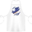 Torn Marshall Islands Flag Day Football Cotton Apron 100% Organic White