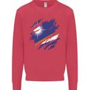 Torn Marshall Islands Flag Day Football Kids Sweatshirt Jumper Heliconia