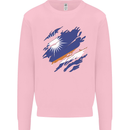 Torn Marshall Islands Flag Day Football Kids Sweatshirt Jumper Light Pink
