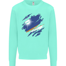 Torn Marshall Islands Flag Day Football Kids Sweatshirt Jumper Peppermint