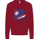 Torn Marshall Islands Flag Day Football Kids Sweatshirt Jumper Red